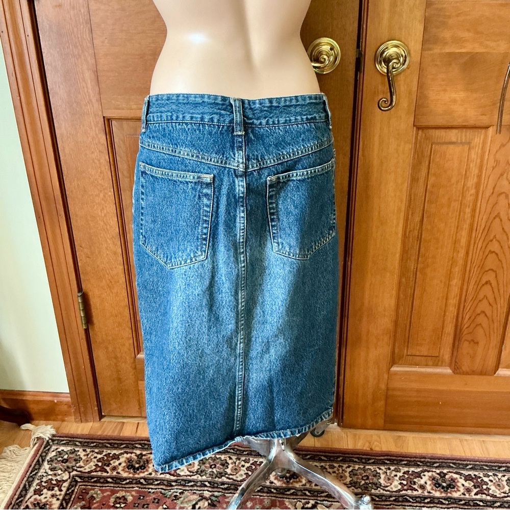 Jacob Dark Blue distressed Denim pencil Skirt - Picture 3 of 5